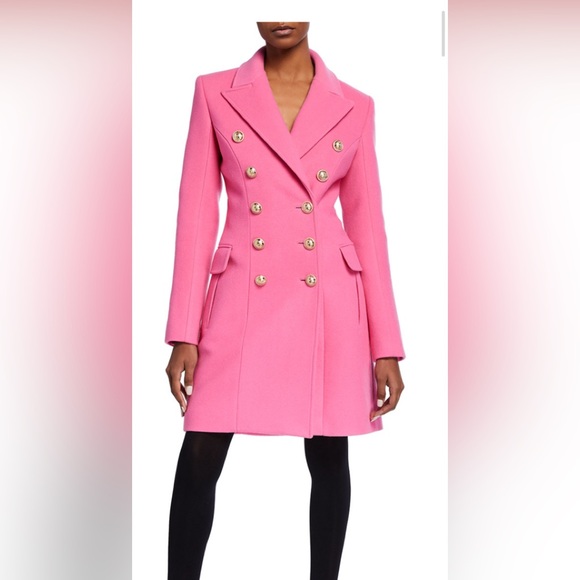 Balmain Jackets & Blazers - Balmain pink Barbie coat overcoat double breasted blazer gold button sz 38 $3695